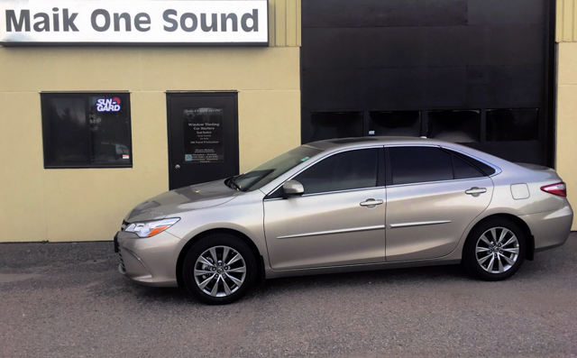 Toyota Camry 2017 with professional window tint in North Bay